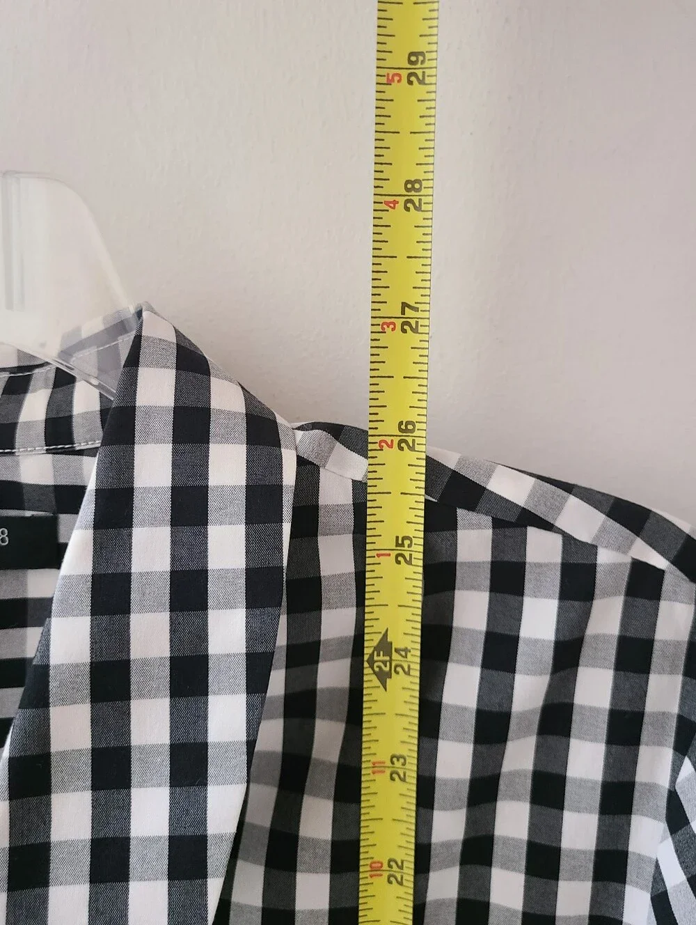 Lafayette 148 Black & White Check ¾ Sleeve Button Front Shirt Sz L - Picture 11 of 11